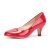 Mujer Zapatos Tacón Aguja Altura 6 cm Zapato Tacón Cómodo Sexy Salón Boda Noche Trabajo, Rojo barnizado, 38 EU